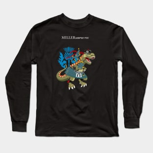 Clanosaurus Rex MILLERsaurus rex Plaid Miller Scotland Ireland Family Tartan Long Sleeve T-Shirt